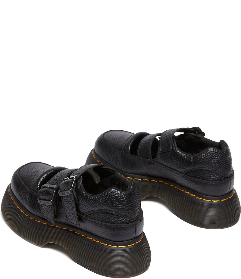 Dr. Martens Women's Buzz Mary Jane Leather Double Strap Platform Oxfords