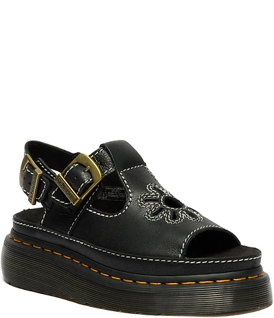 Dr. Martens Women's Dunnet Flower Cut Out Platform Sandals
