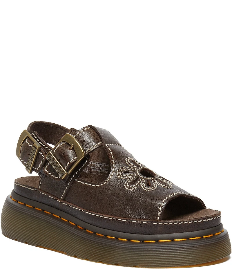 Dr. Martens Women's Dunnet Flower Cut Out Platform Sandals