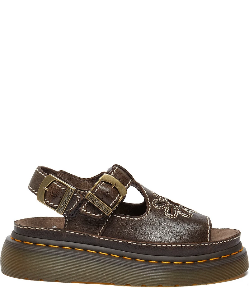 Dr. Martens Women's Dunnet Flower Cut Out Platform Sandals