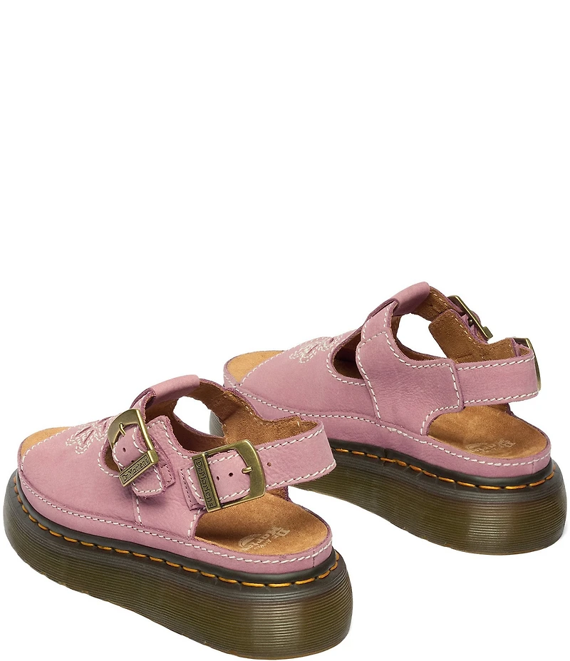 Dr. Martens Women's Dunnet Flower Cut Out Suede Platform Sandals