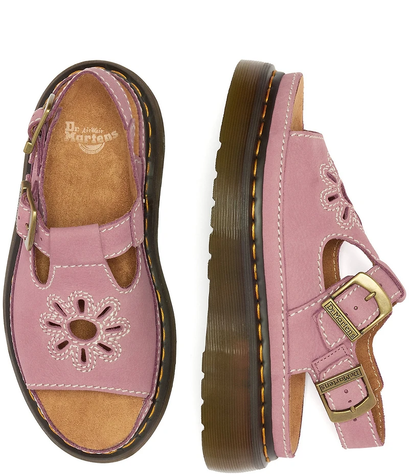 Dr. Martens Women's Dunnet Flower Cut Out Suede Platform Sandals