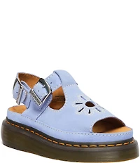 Dr. Martens Women's Dunnet Flower Cut Out Suede Platform Sandals