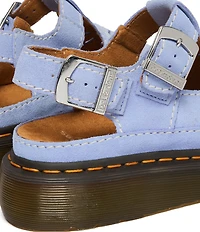 Dr. Martens Women's Dunnet Flower Cut Out Suede Platform Sandals