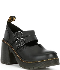 Dr. Martens Women's Evie Sendel Leather Heeled Mary Jane Pumps