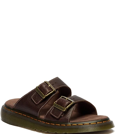 Dr. Martens Women's Josef Grizzly Leather Slide Sandals