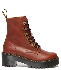 Dr. Martens Women's Leona Farrier Leather Platform Heel Combat Boots