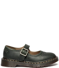 Dr. Martens Women's Crazy Horse Leather Flower Studded Mary Janes