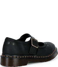 Dr. Martens Women's Crazy Horse Leather Flower Studded Mary Janes
