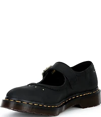 Dr. Martens Women's Crazy Horse Leather Flower Studded Mary Janes