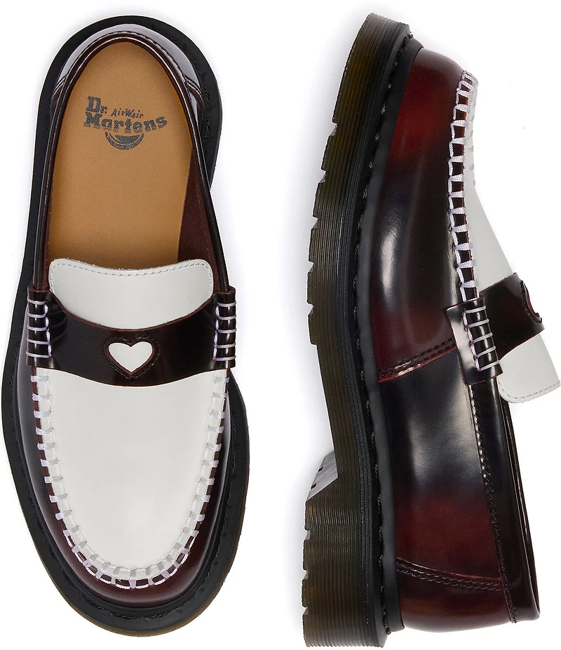 Dr. Martens Women's Penton Heart Two-Tone Leather Penny Loafers