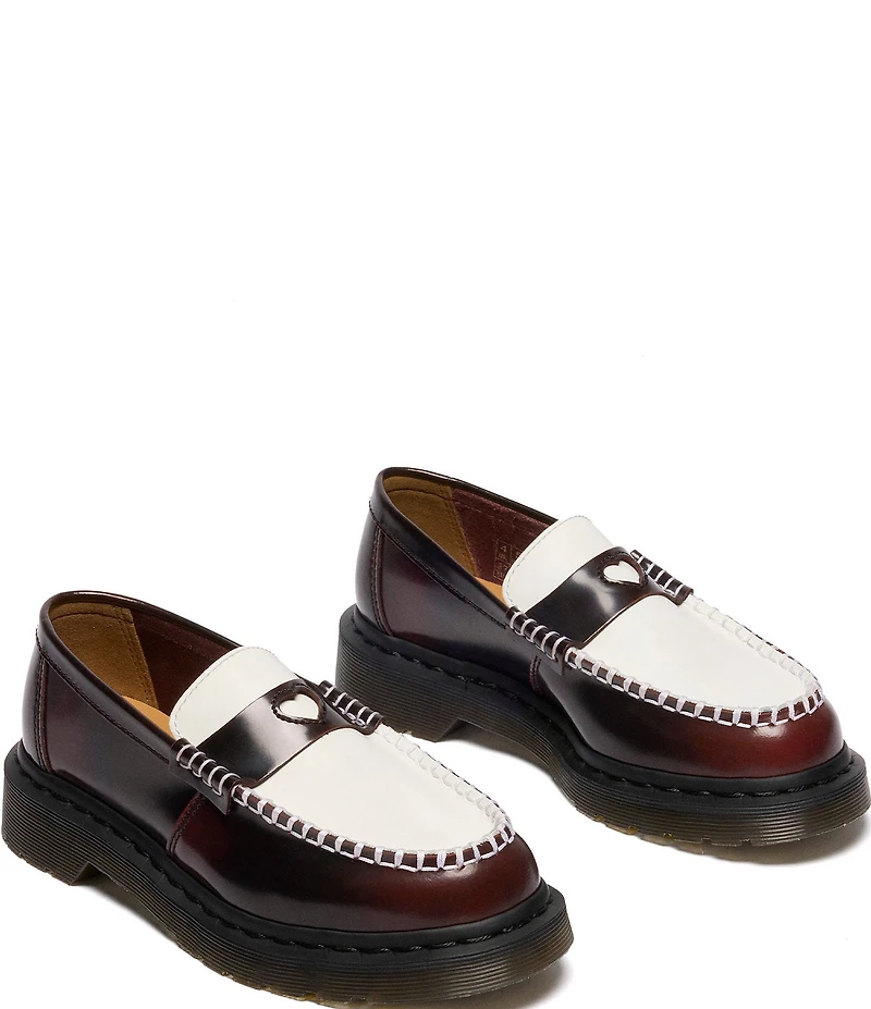Dr. Martens Women's Penton Heart Two-Tone Leather Penny Loafers