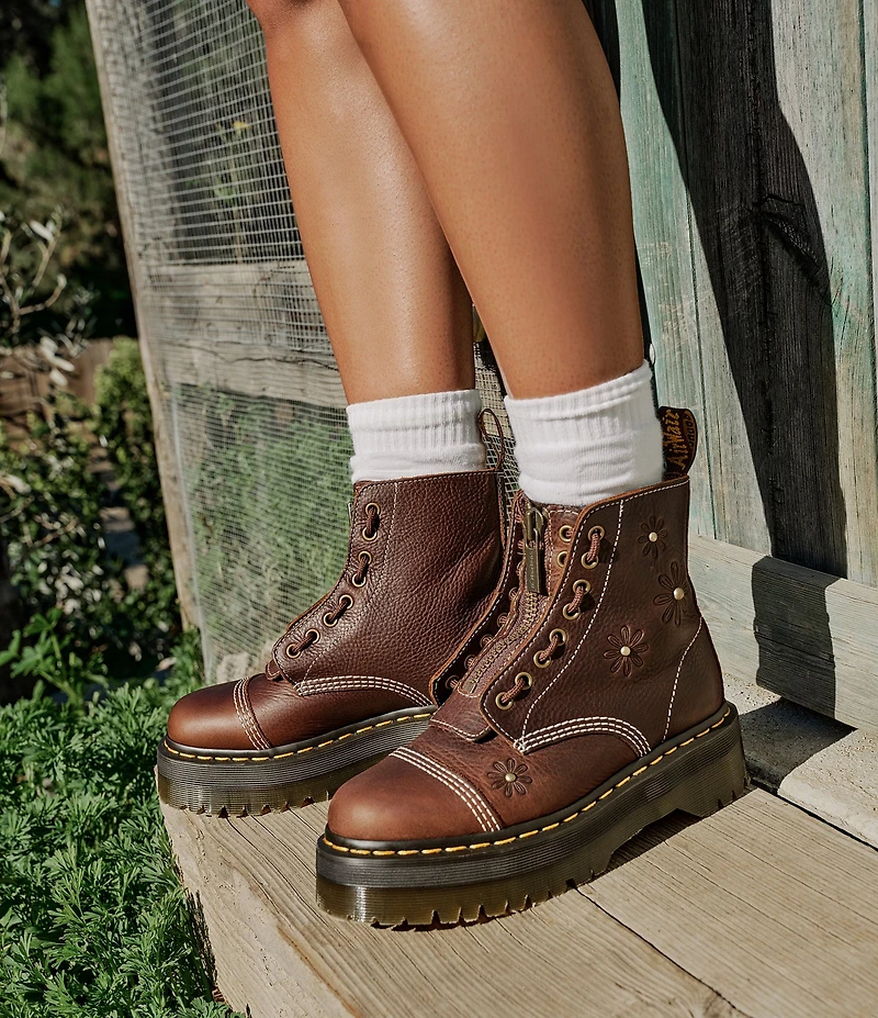 Dr. Martens Women's Sinclair Flower Platform Combat Boots