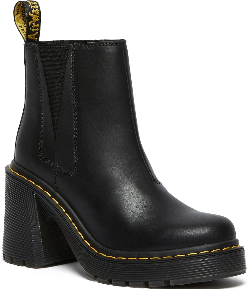 Dr. Martens Women's Spence Sendel Leather Chelsea Block Heel Platform Booties