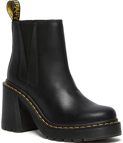Dr. Martens Women's Spence Sendel Leather Chelsea Block Heel Platform Booties