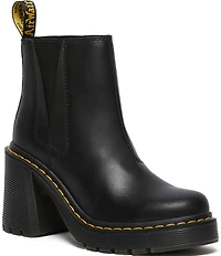 Dr. Martens Women's Spence Sendel Leather Chelsea Block Heel Platform Booties
