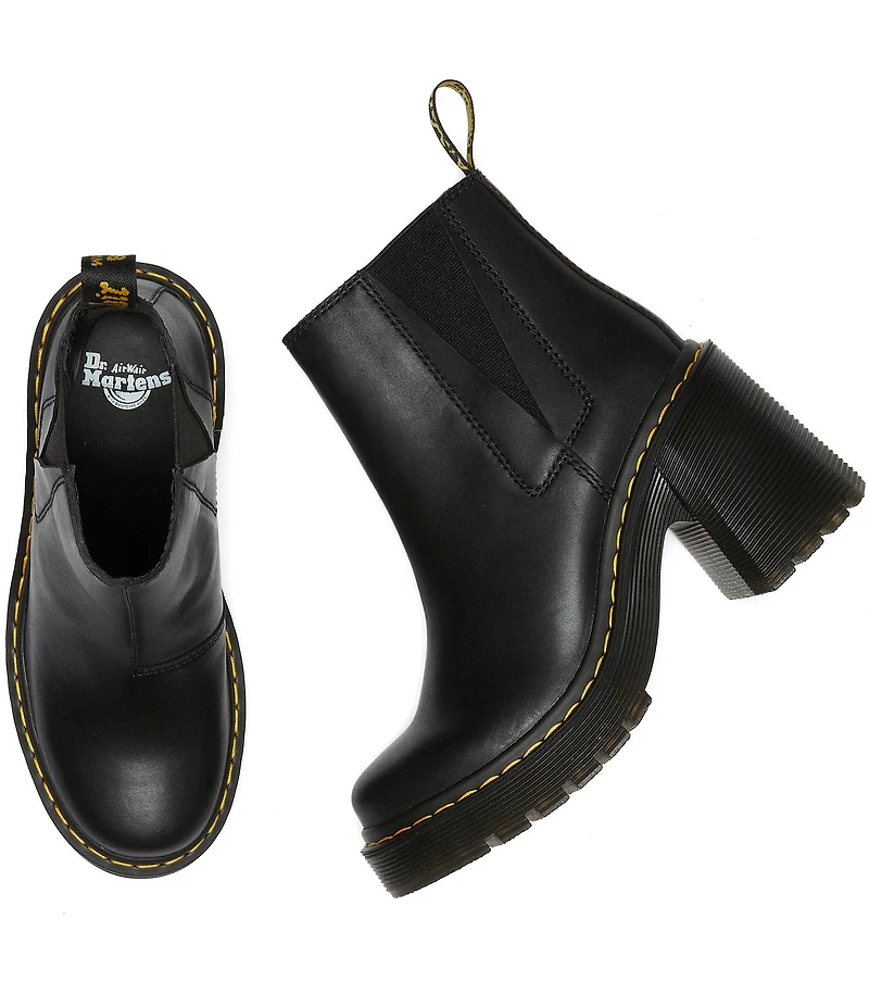 Dr. Martens Women's Spence Sendel Leather Chelsea Block Heel Platform Booties