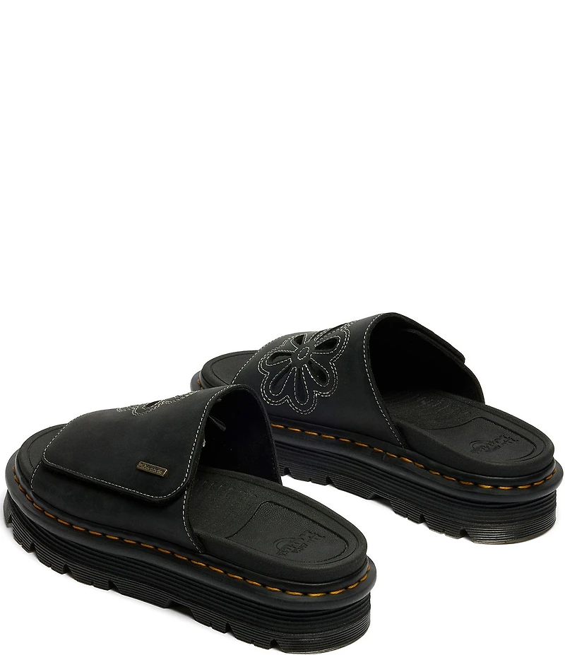 Dr. Martens Women's Zebzag Flower Cutout Platform Slides
