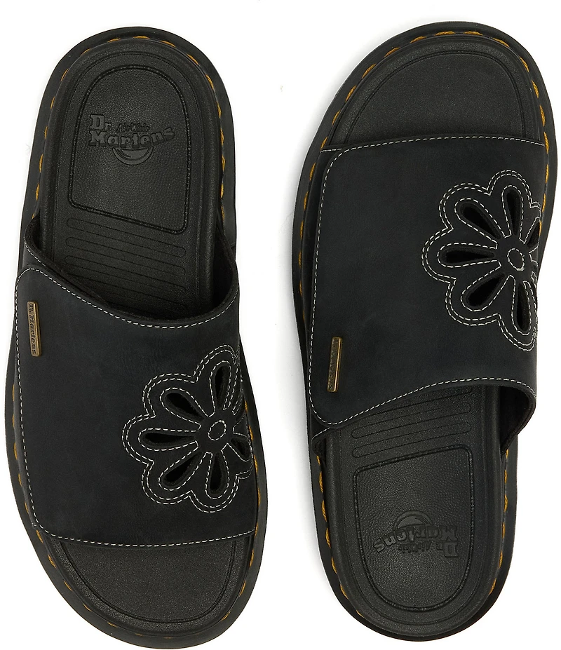 Dr. Martens Women's Zebzag Flower Cutout Platform Slides