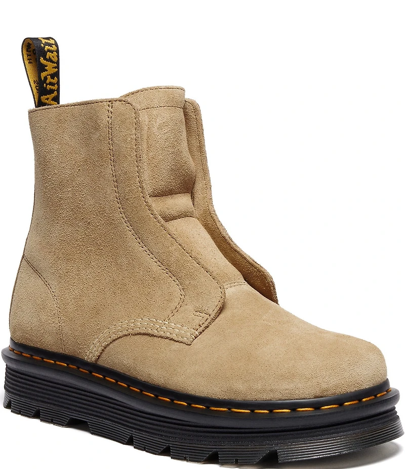Dr. Martens Women's Zebzag Laceless Suede Platform Booties