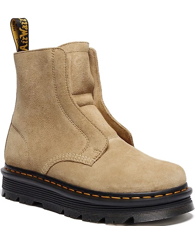 Dr. Martens Women's Zebzag Laceless Suede Platform Booties