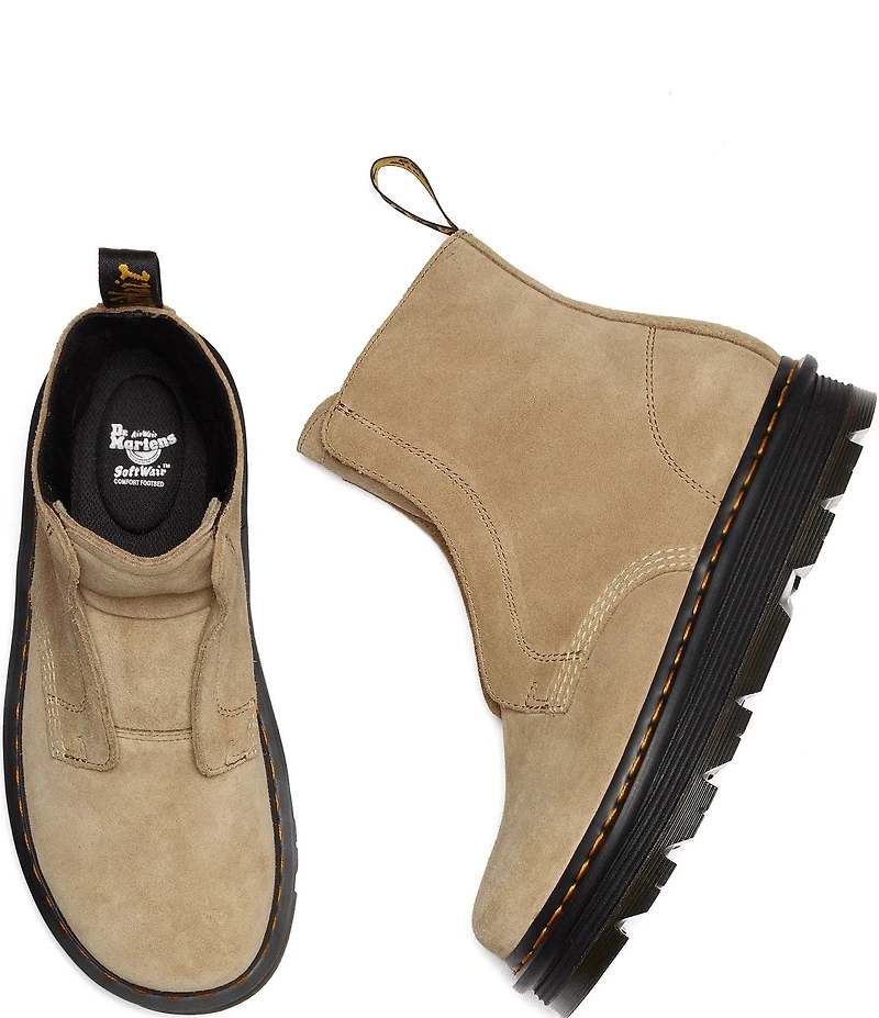 Dr. Martens Women's Zebzag Laceless Suede Platform Booties