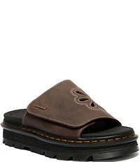 Dr. Martens Women's Zebzag Leather Flower Cut Out Platform Slide Sandals