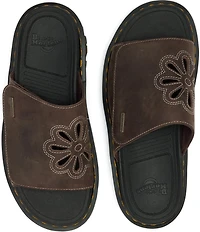 Dr. Martens Women's Zebzag Leather Flower Cut Out Platform Slide Sandals