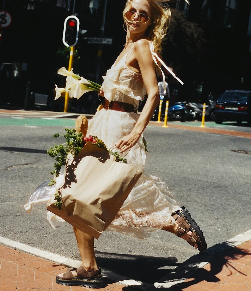 Dr. Martens Women's Zebzag Nubuck Platform Sandals