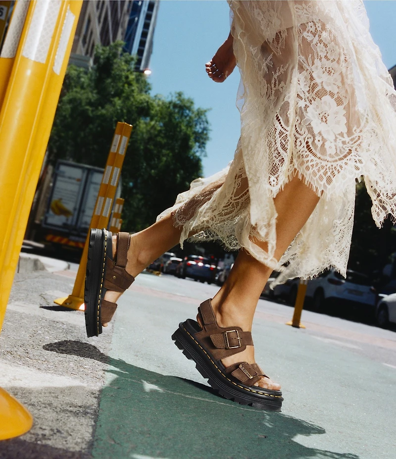 Dr. Martens Women's Zebzag Nubuck Platform Sandals