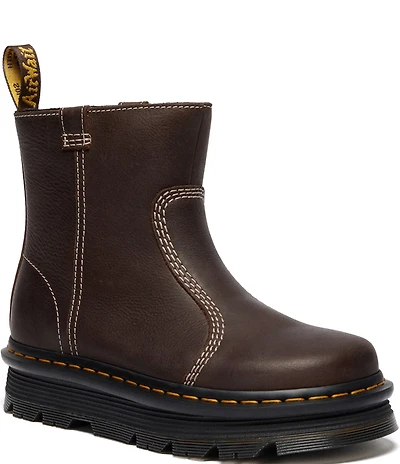 Dr. Martens Women's Zebzag Rigger Nubuck Leather Platform Booties