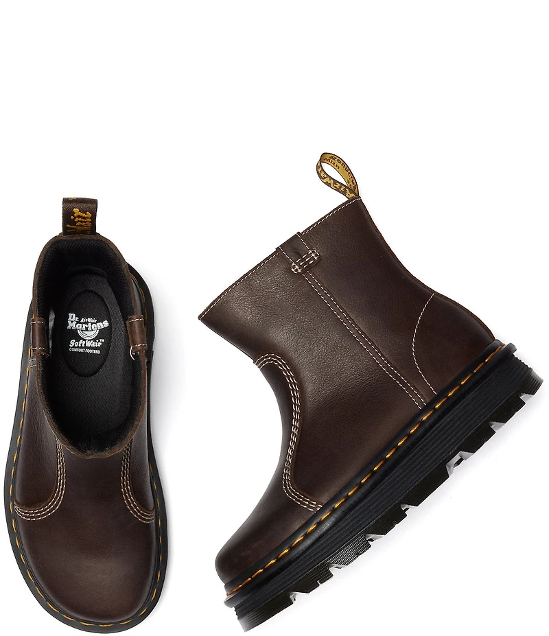 Dr. Martens Women's Zebzag Rigger Nubuck Leather Platform Booties