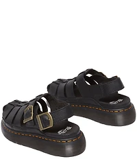 Dr. Martens Women's Wrenlie Grizzly Leather Fisherman Platform Sandals