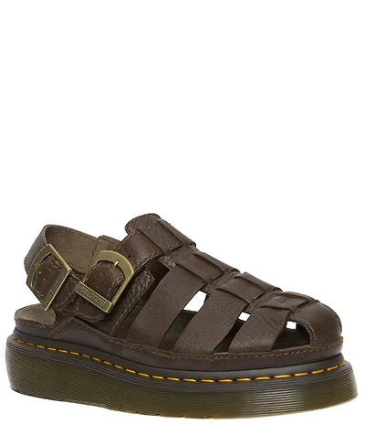 Dr. Martens Women's Wrenlie Grizzly Leather Fisherman Platform Sandals