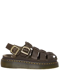 Dr. Martens Women's Wrenlie Grizzly Leather Fisherman Platform Sandals