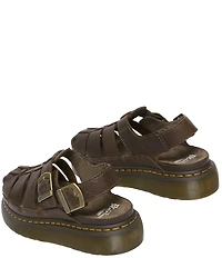 Dr. Martens Women's Wrenlie Grizzly Leather Fisherman Platform Sandals