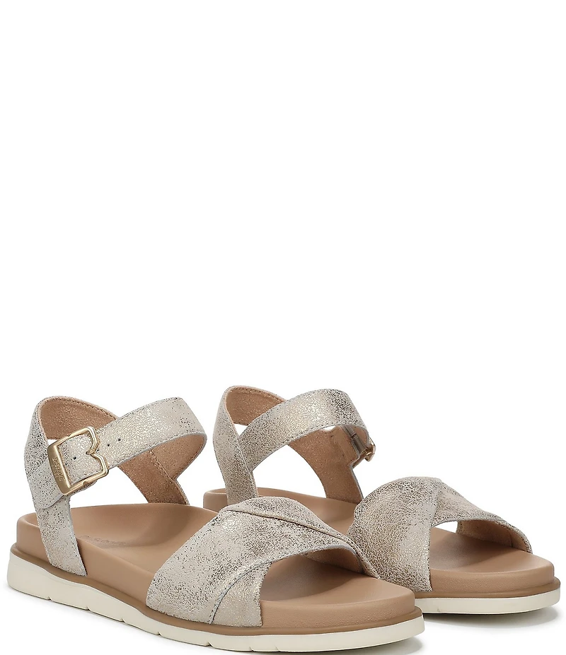 Dr. Scholl's Free To Move Metallic Leather Sandals