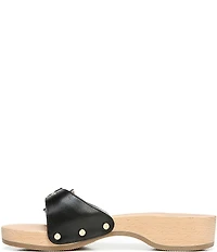 Dr. Scholl's Original Leather Buckle Hardware Platform Slide Sandals