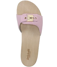 Dr. Scholl's Original Leather Buckle Hardware Platform Slide Sandals