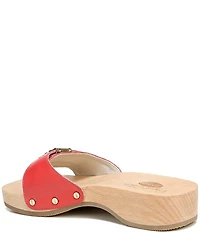 Dr. Scholl's Original Leather Buckle Hardware Platform Slide Sandals