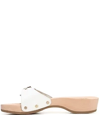 Dr. Scholl's Original Leather Buckle Hardware Platform Slide Sandals