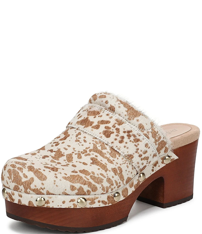 Dr. Scholl's Original Feels Calf Hair Studded Platform Clogs