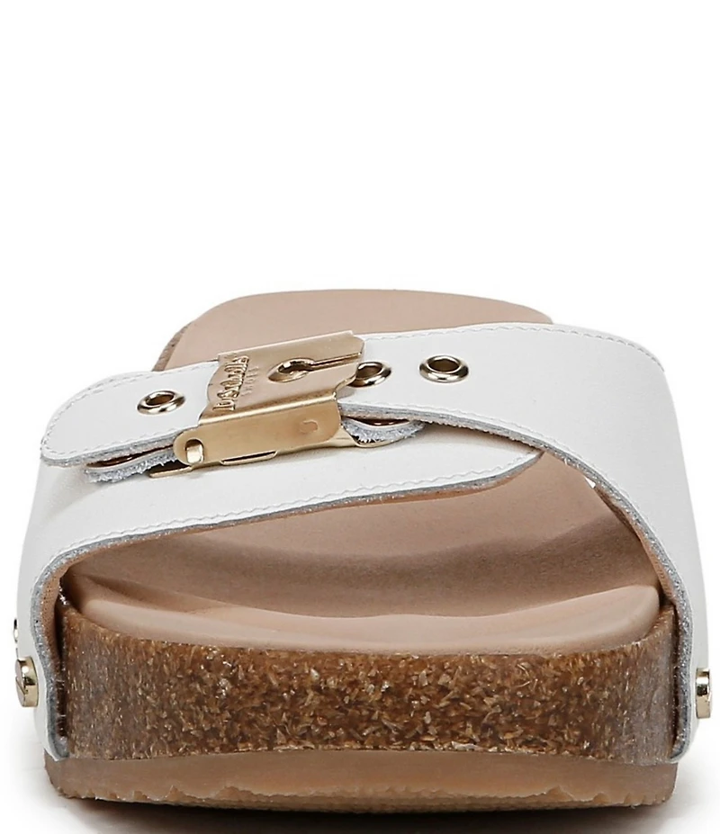 Dr. Scholl's Original Flex Leather Buckle Hardware Slide Sandals