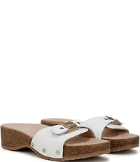 Dr. Scholl's Original Flex Leather Buckle Hardware Slide Sandals