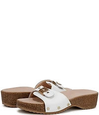 Dr. Scholl's Original Flex Leather Buckle Hardware Slide Sandals