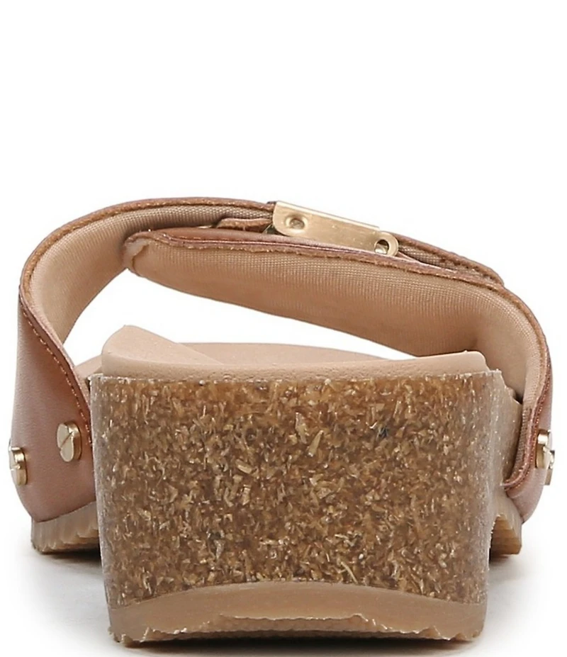 Dr. Scholl's Original Flex Leather Buckle Hardware Slide Sandals