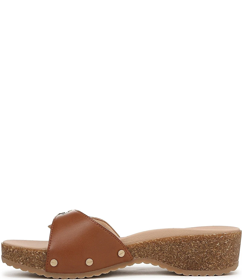 Dr. Scholl's Original Flex Leather Buckle Hardware Slide Sandals