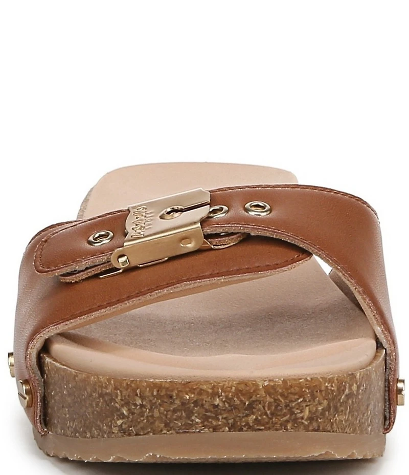 Dr. Scholl's Original Flex Leather Buckle Hardware Slide Sandals