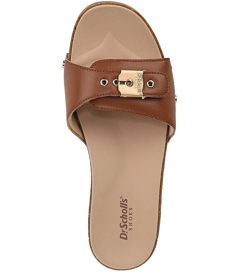 Dr. Scholl's Original Flex Leather Buckle Hardware Slide Sandals