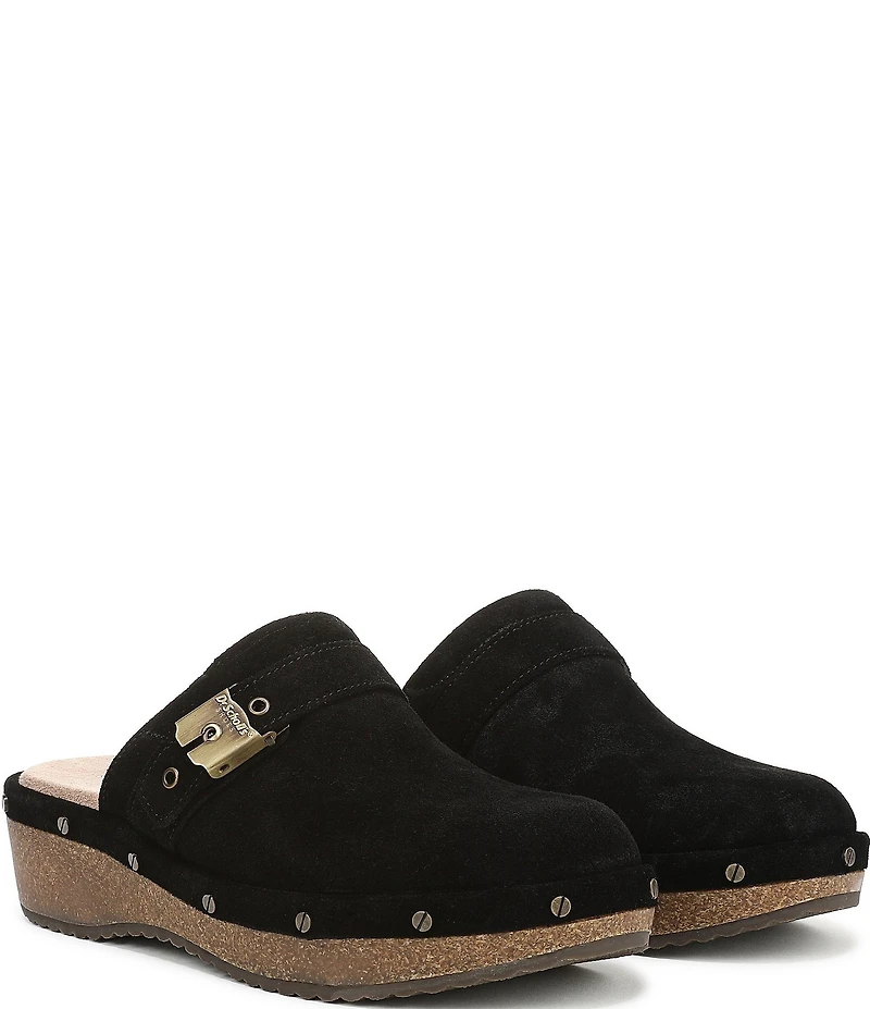 Dr. Scholl's Original Flex Suede Hardware Detail Clogs